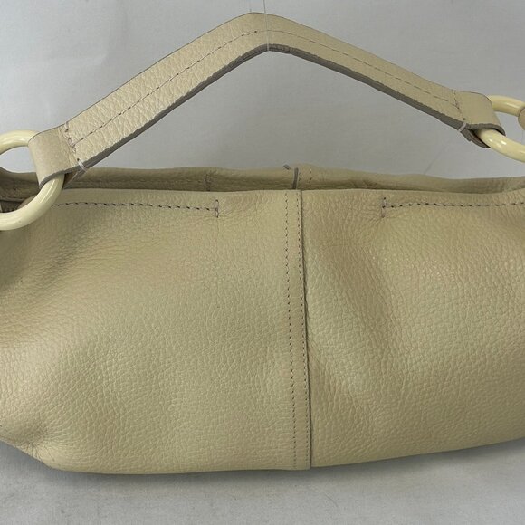 DKNY Vintage Vanilla Pebbled Leather Shoulder Purse Handbag Single Handle Zipper - Picture 12 of 12